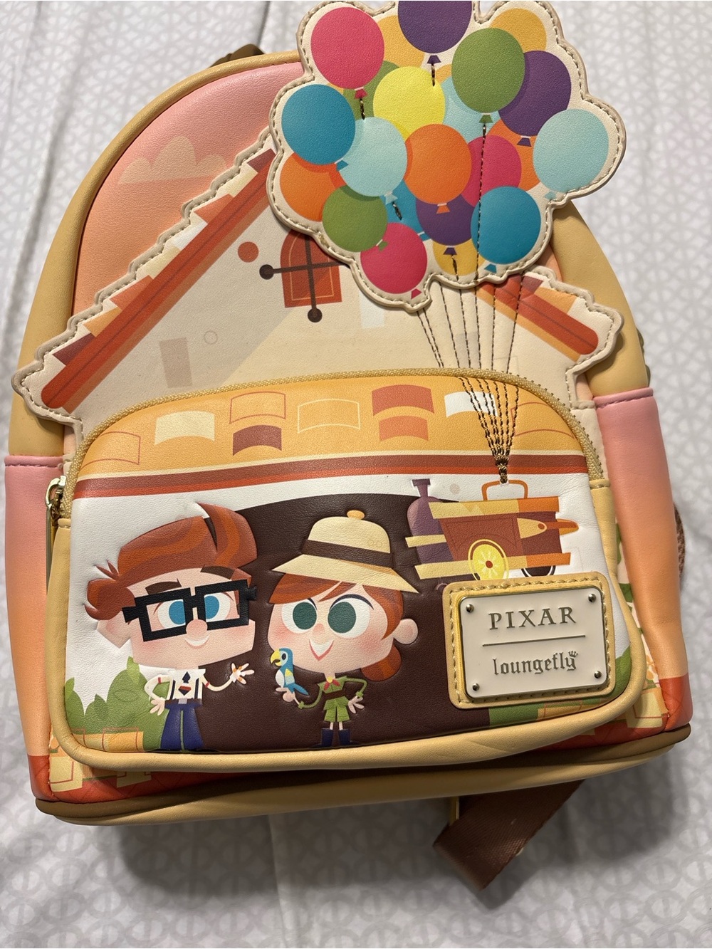 PIXAR x Loungefly Up Balloon Mini Backpack - Pink & Tan